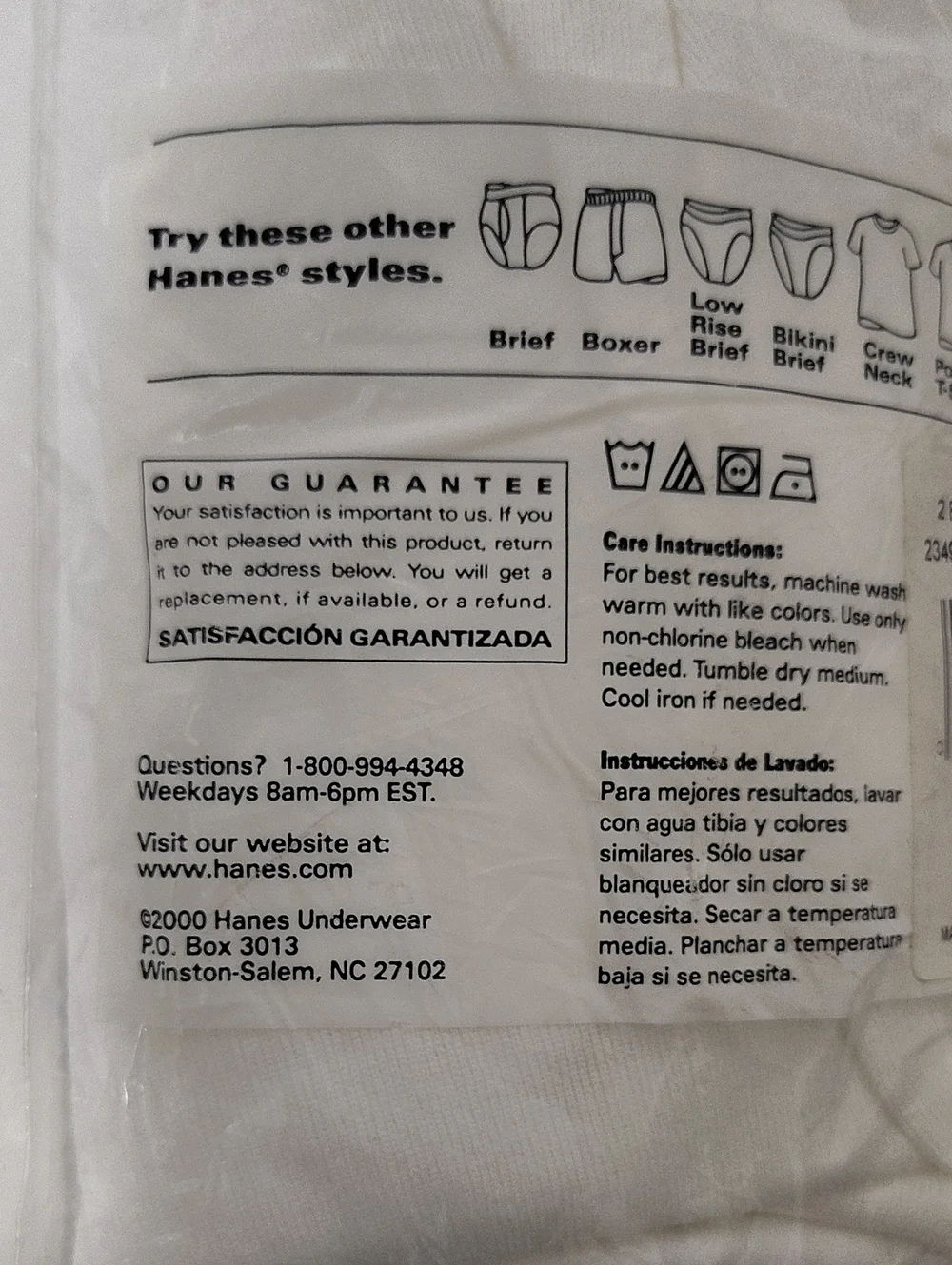 Vintage 2000 Hanes Men’s White Boxer Briefs - 2 Pack - Size L 36-38